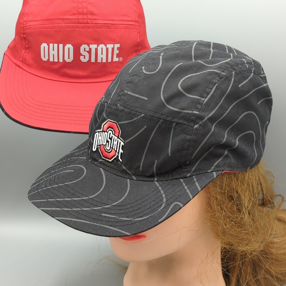 RARE Nike Reversible 5 Panel Ohio State Black Red Adjustable Hat Cap